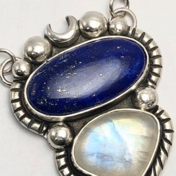 Pacific Crest Silver lapis lazuli and moonstone sterling silver necklace - Picture 2 of 13